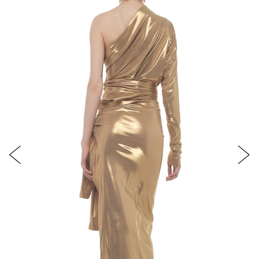 Kamalikulture XL all in one gown dress silver shimmer metallic